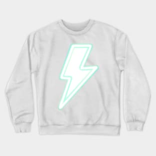 Lightning bolt blue neon sign Crewneck Sweatshirt